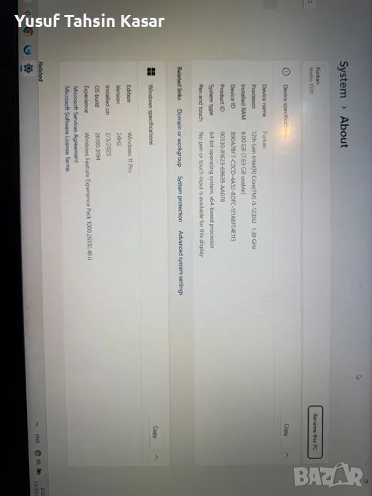 Dell Vostro Laptop 3520 12th Gen Intel(R) Core(TM) i5-1235U, снимка 1