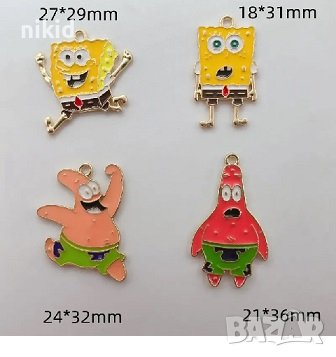Спонджбоб Спондж Боб Spongebob висулки висулка за бижу колие гривна ръчна изработка висулка декораци, снимка 1