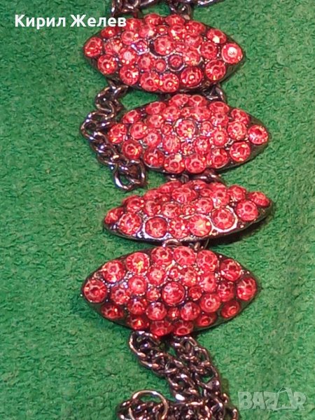 КРАСИВА АРТИСТИЧНА ГРИВНА с ЧЕРВЕНИ КРИСТАЛИ 4094, снимка 1