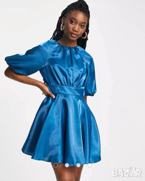 ever new - сивя лъскава рокля, снимка 1