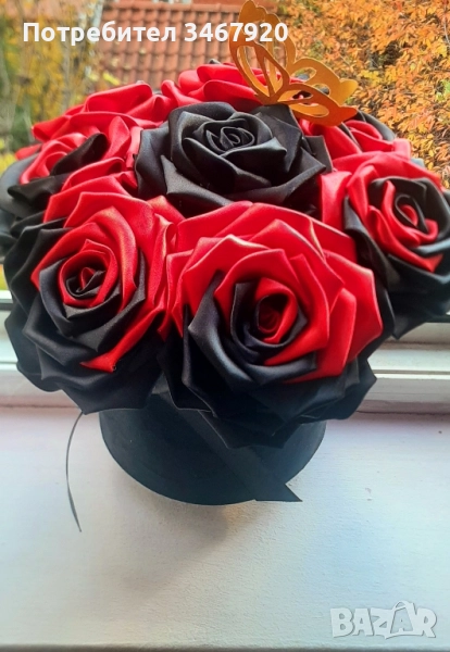 Ръчно изработени рози от сатен , снимка 1