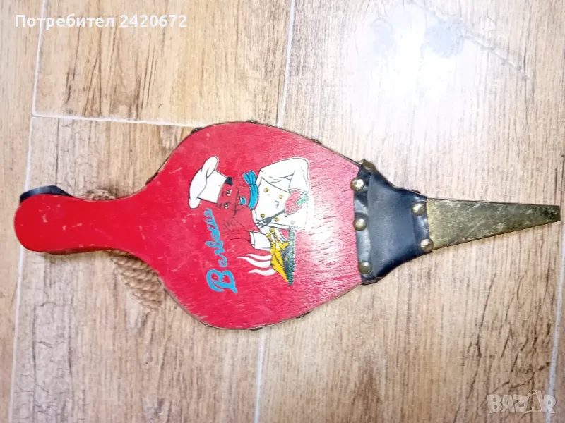 рисувана  духалка  за камина или огнище, снимка 1