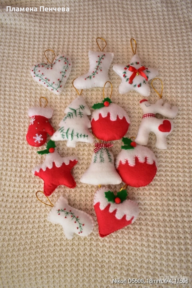 коледни играчки от филц, снимка 1