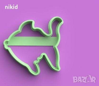 Златна риба рибка пластмасов резец форма сладки декор фондан, снимка 1