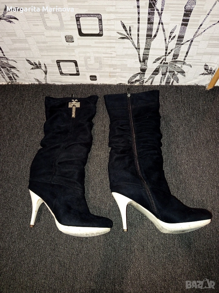 Дамски боти от велур на Tendenz , размер 38,дължина на стелката 24.5, снимка 1