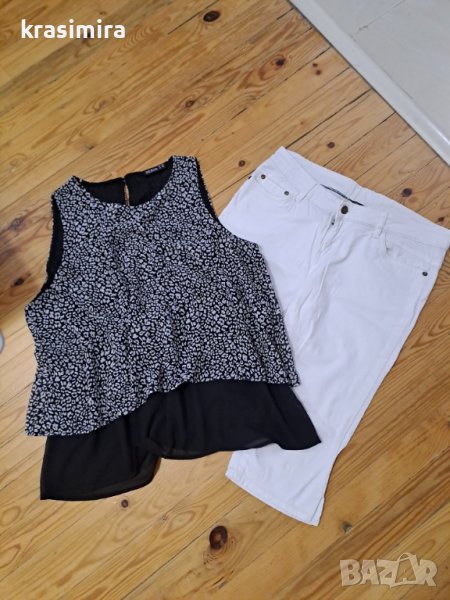 Бяло панталонче с туника , снимка 1