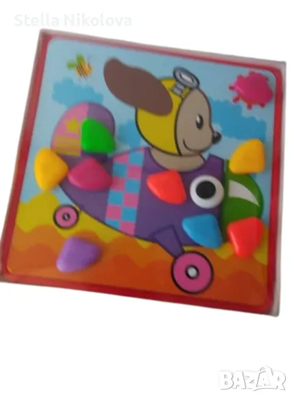  Образователен пъзел с бутони, мозайка, 48 бутона, 6 картинки, снимка 1