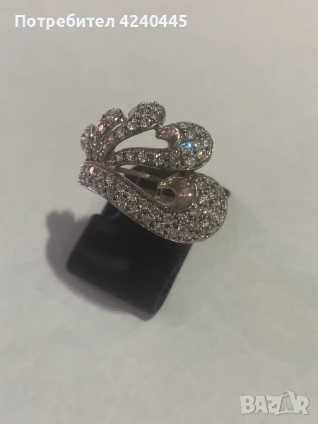 Сребърен пръстен с циркони, снимка 1