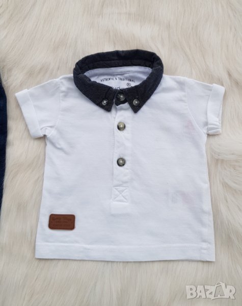 Бебешка тениска с яка 0-3 месеца, снимка 1