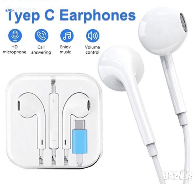 Hands-free слушалки тапи за телефони с TYPE C конектор, снимка 1