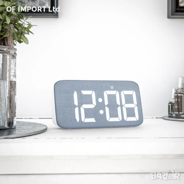 Елегантен Цифров LED Будилник с Текстилно Покритие MEBUS, снимка 1