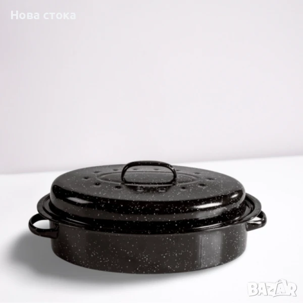 Ростер с мраморно покритие, емайлиран, за индукционни и всички видове котлони, Ø42 см., снимка 1