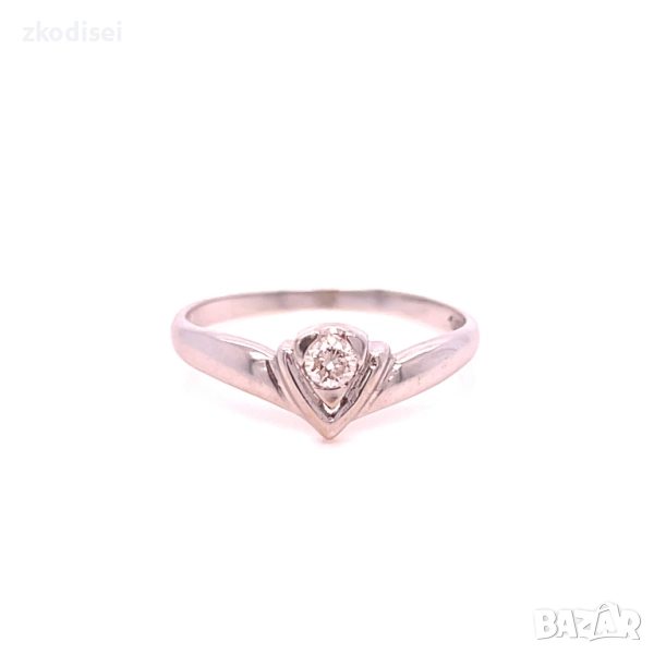 Златен дамски пръстен с диамант 1,64гр. размер:57 18кр. проба:750 модел:34669-5, снимка 1