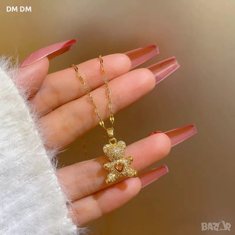 Промо!🧸дамско колие мече с 18k позлата , снимка 1