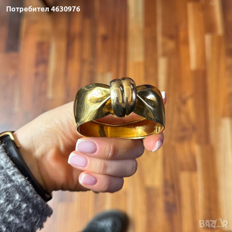 Златна гривна панделка - 18 карата, снимка 1