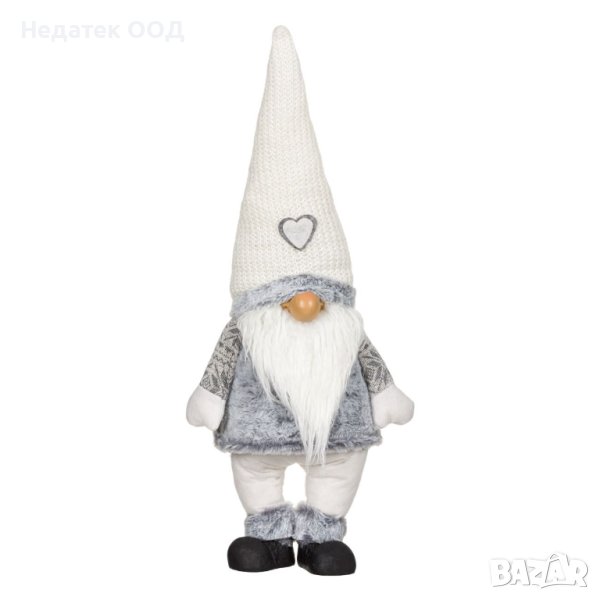 Коледна фигура, Гном, 70 см, Сив/ бял, снимка 1