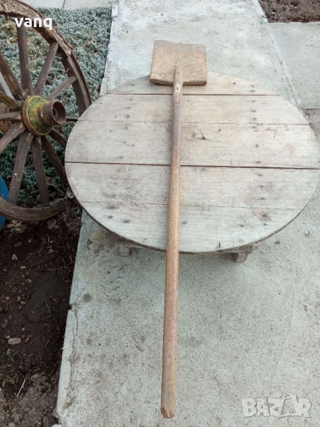 Стара дървена лопата за пещ, снимка 1