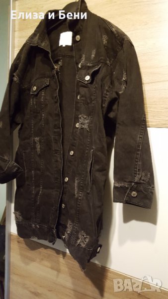 ЗАРА ZARA  Овърсайз удължено деним дънково яке с прокъснат ефект , снимка 1