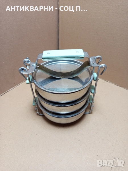 Комплект Соц Стара Съдинка За Храна Неръждаеми Купички Школички. , снимка 1