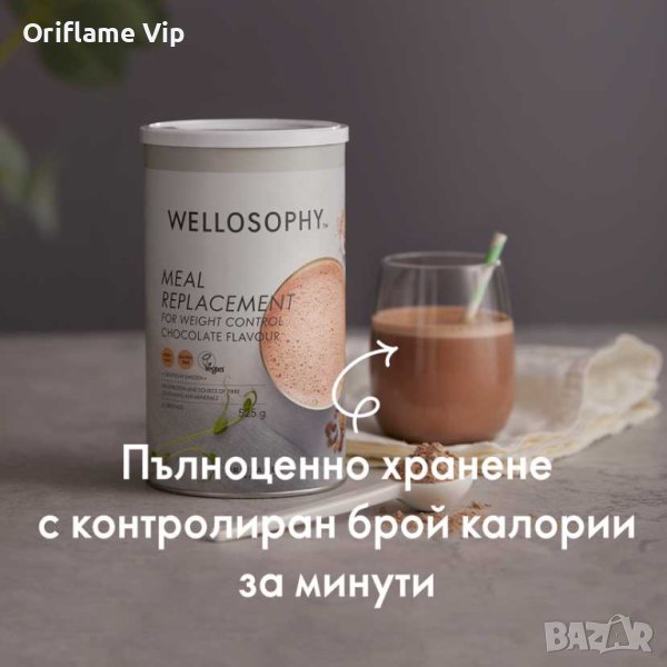 Заместващ хранене шейк за контрол на теглото - шоколад Wellosophy, снимка 1