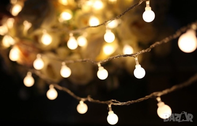 Соларно коледно LED осветление, 60 броя, 6 метра , снимка 6 - Лед осветление - 51989941