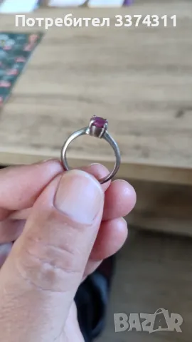 Сребърен пръстен с Натурален Рубин!!!, снимка 2 - Пръстени - 47567155
