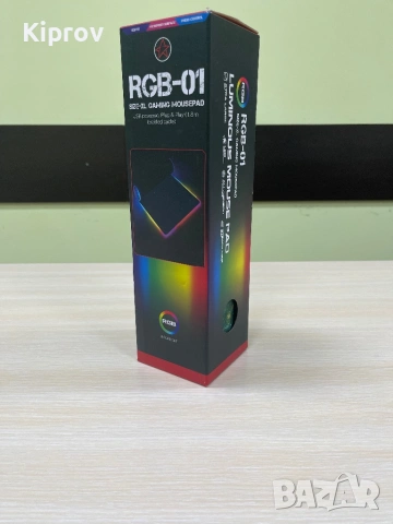 🖱️ RGB Gaming Mouse Pad XXL 800×300 мм – 14 режима, Galaxy Green, снимка 2 - Клавиатури и мишки - 53437211