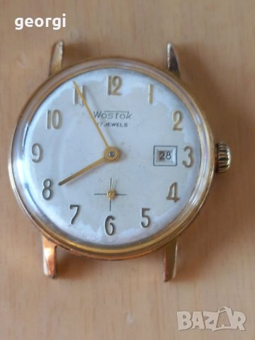 Позлатен съветски механичен часовник Восток 17 jewels