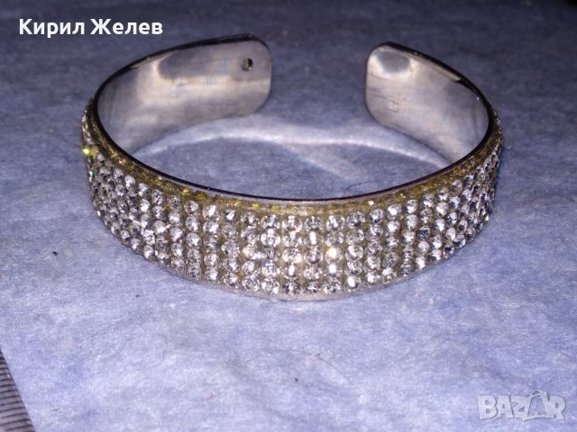 ШАРМАНТНА ПОСРЕБРЕНА КРИСТАЛНА ВИНТИДЖ - АРТ ГРИВНА от БЛАГОРОДНА СТОМАНА 37936, снимка 11 - Гривни - 40837183