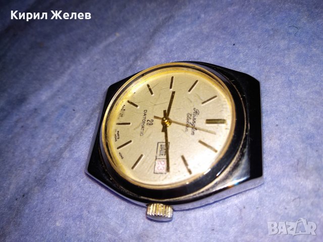 RIVINGTON ELECTRA 23 DATOMATIC МАРКОВ ПОЗЛАТЕН МЕХАНИЧЕН ЧАСОВНИК РАБОТЕЩ ХОНГ КОНГ ШВЕЙЦАРИЯ 37123, снимка 12 - Мъжки - 40197980