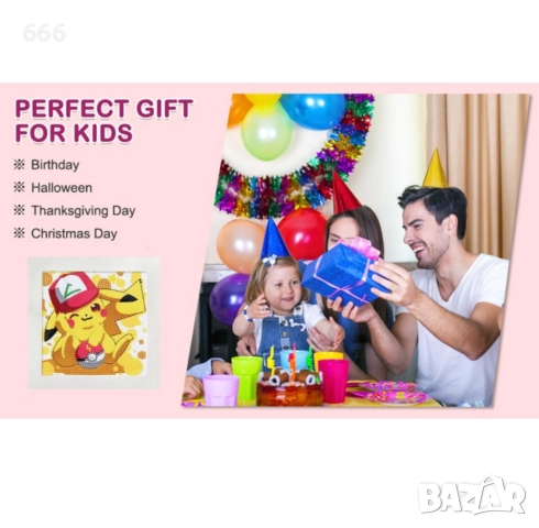 Диамантена картина Покемон Пикачу с рамка, снимка 4 - Картини - 51434145