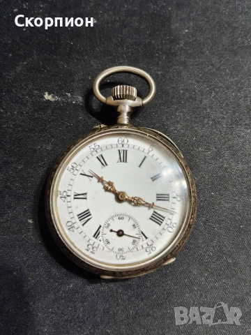 Швейцарски СРЕБЪРЕН джобен часовник 1901г.  - 10 РУБИНА -  ПРОМОЦИЯ, снимка 2 - Джобни - 48366714