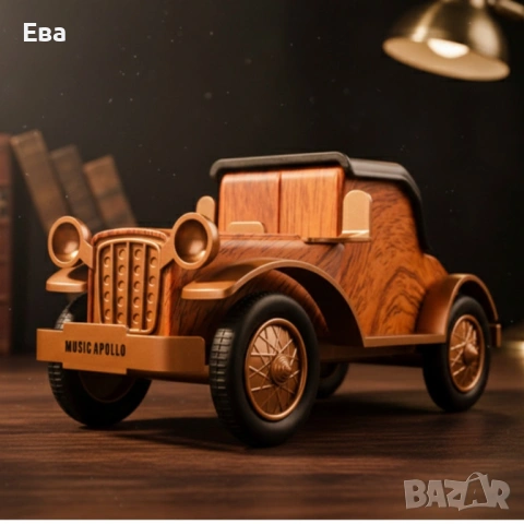 Bluetooth радио колонка A9, 5W, 1500mAh - стилен дървен дизайн