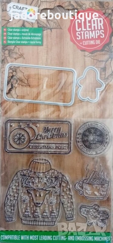 Коледни силиконови печати + щанци за изрязване и релеф различни видове Зима Коледа, снимка 2 - Други - 48368946