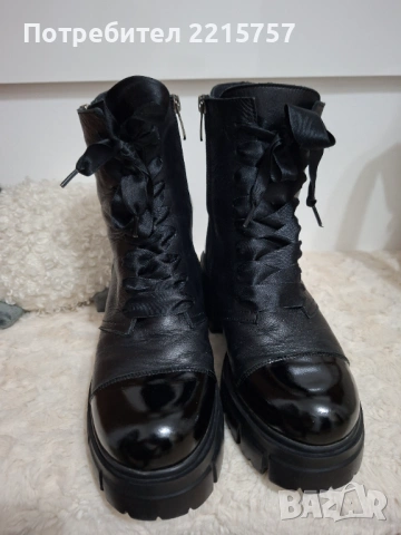 Боти от естеств.кожа и лак. Италия., снимка 2 - Дамски боти - 50703107