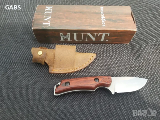 Ловен нож Benchmade HUNT малък с кожена кания, снимка 12 - Ножове - 50246576