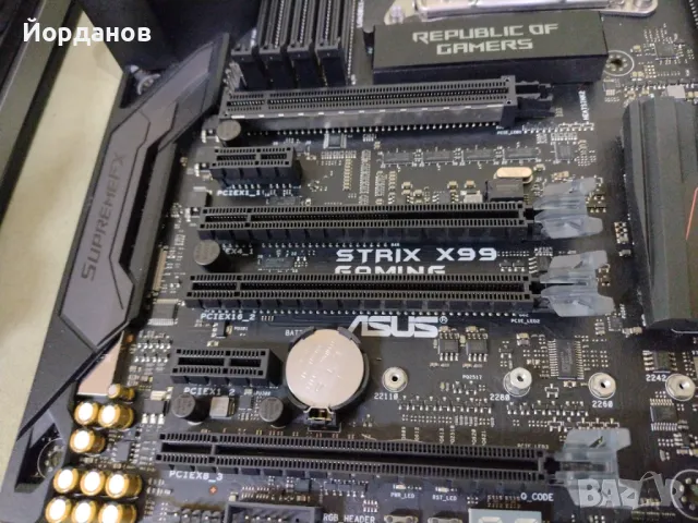 Asus Rog Strix X99 Gaming LGA2011 + Core i7 -6850k.+водно Corsair, снимка 5 - Дънни платки - 49604112