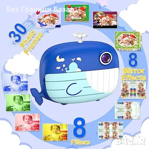 Нова Камера за незабавен печат с 3 ролки хартия Фотопринтер фотоапарат, снимка 6 - Други - 48679719