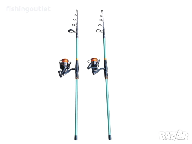 Два карбонови телекарпа 3.60мт + макари VC8000 13 лагера и корда. Нови, снимка 2 - Въдици - 51789625