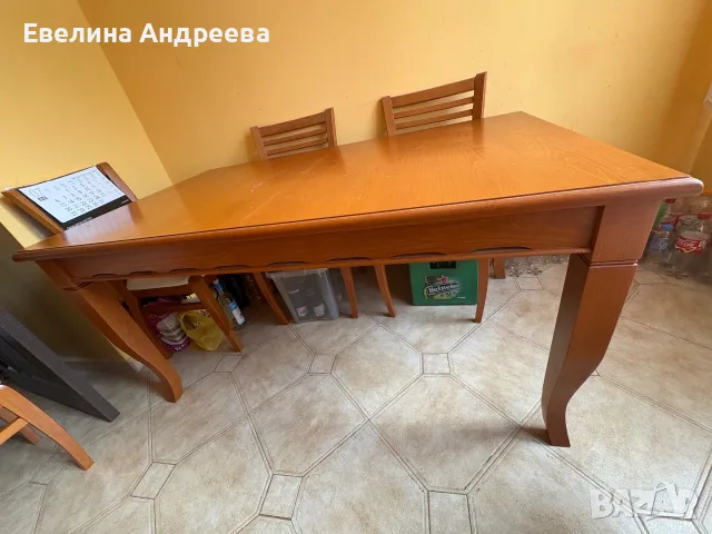 Маса масив и шест стола, снимка 3 - Маси - 56322447
