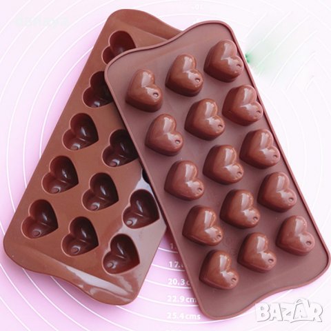 3510 Силиконова форма за бонбони и лед Сърца, снимка 10 - Форми - 39443445