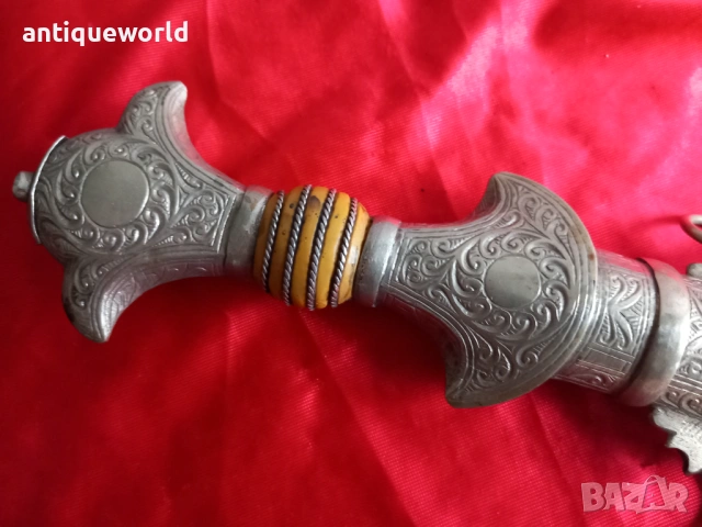 Голяма Сребърна Мароканска КУМАЯ. Ханджар Кинджал, снимка 2 - Антикварни и старинни предмети - 53041374