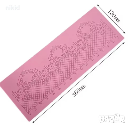 Дантелена мрежа с орнаменти дантела борд силиконов молд форма украса торта фондан шоколад гъмпейст, снимка 3 - Форми - 51371255