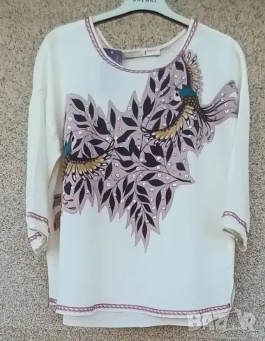 Оригинални кенарени блузи с бродерия блестящи лотори и мъниста, с битови народни мотиви., снимка 7 - Туники - 49978914