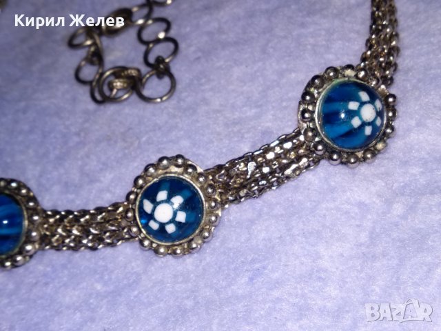 СТАРО РЕТРО ГОТИК АРТ КОЛИЕ ЧОКЪР посребрена благородна стомана с ВЕНЕЦИАНСКО СТЪКЛО МУРАНО 25991, снимка 12 - Антикварни и старинни предмети - 41751658