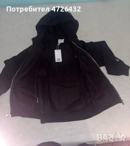 Черно горнище с цип, снимка 2 - Суичъри - 53324880