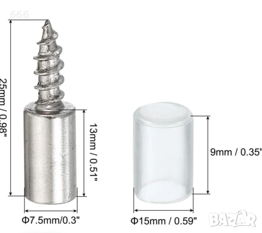30 броя Щифтове за поддържане на рафтове 7,5 мм с прозрачен неплъзгащ се капак, снимка 3 - Други стоки за дома - 53815413