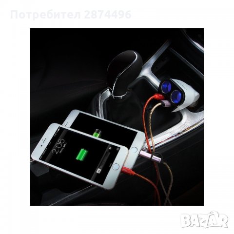 T22 Разклонител за запалка двоен с волтметър и зарядно, снимка 5 - Аксесоари и консумативи - 34580797