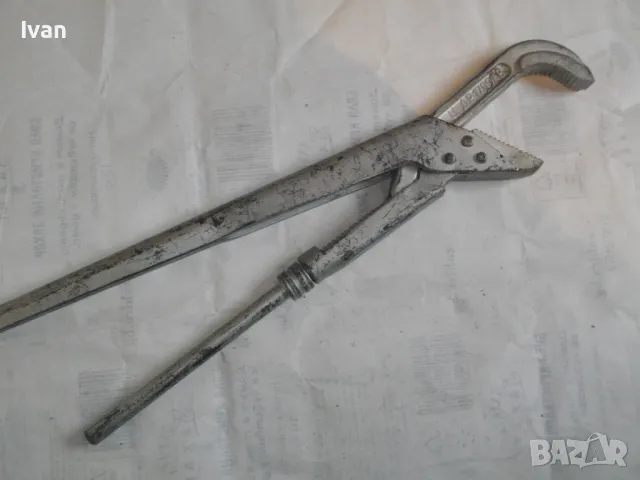 БЪЛГАРСКИ СОЦ ВОДОПРОВОДЕН КЛЮЧ ШАРНИРЕН 2" ЦОЛА 55см/захват 70мм ОТЛИЧЕН, снимка 2 - Други инструменти - 48228676