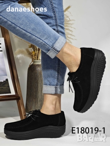 Дамски обувки от естествен велур с подметка уолкмакс, снимка 4 - Дамски ежедневни обувки - 51829779